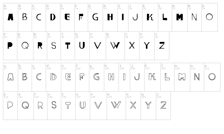 Vtks Lumina font map